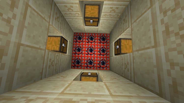 Secret chamber in a desert temple with TNT 