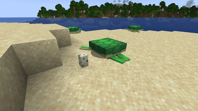 One turtle egg in Minecraft