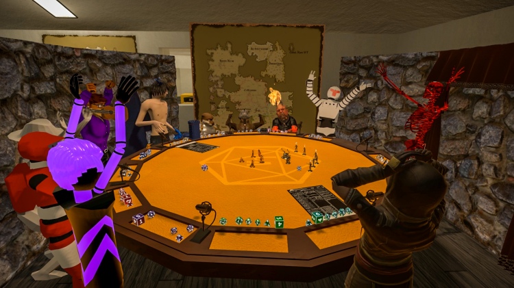 Een in-game screenshot van VR-chat