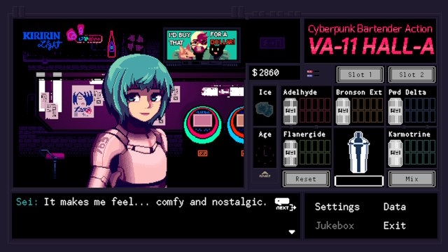 סימולטור הברמנים הטוב ביותר ב- Cyberpunk VA-11 Hall-A