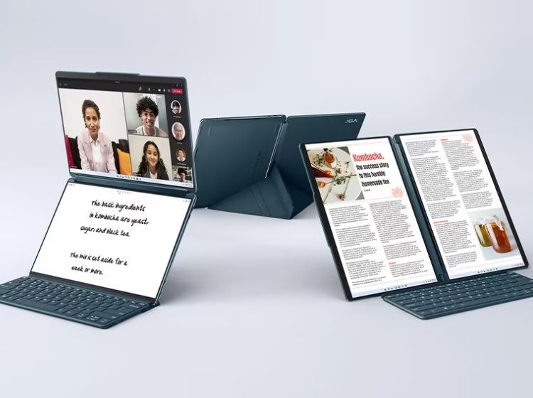 Various functionalities of the Lenovo Yoga Book 9i