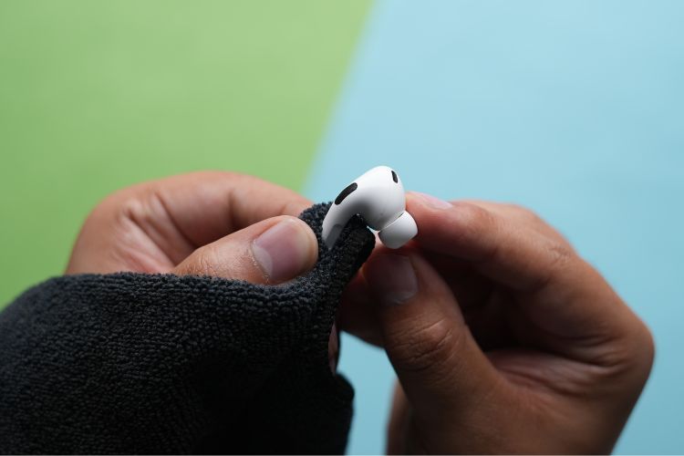 Wipe AirPod with a microfiber cloth