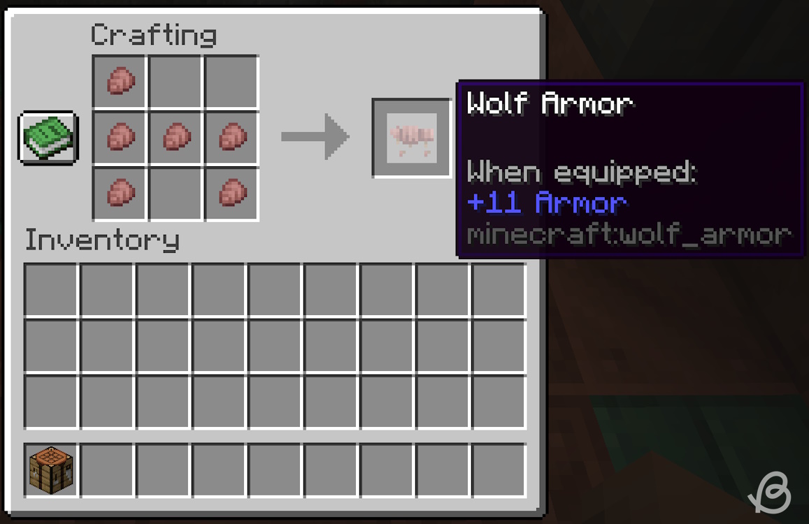 Wolf armor crafting recipe