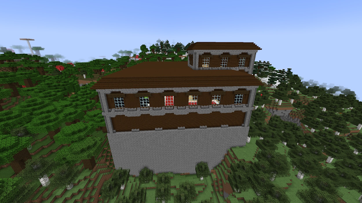 Woodland mansion exterior in Minecraft