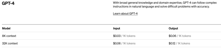 openai gpt-4 pricing