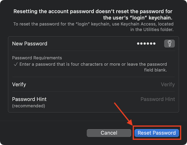 how to change screen password on macbook