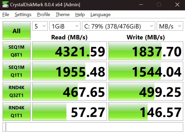 ROG Ally SSD Speed Test