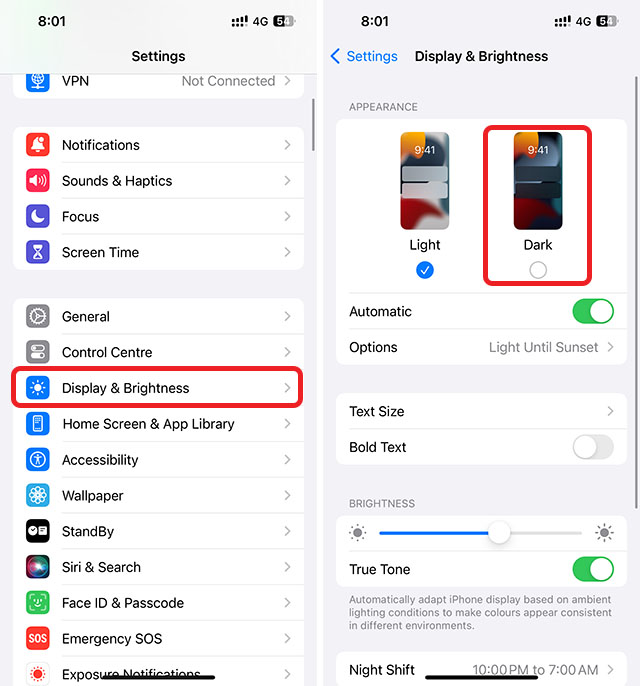 HOW TO ENABLE DARK MODE