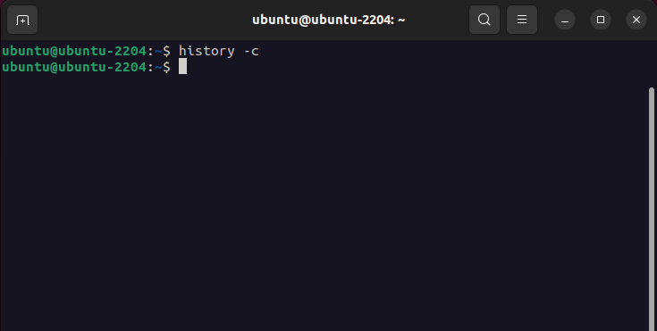 clearing the entire Linux command history