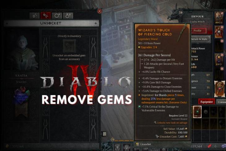 how to remove gems in Diablo 4