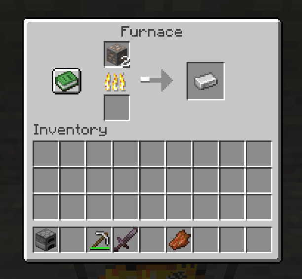 minecraft furnace - smelting iron ore to get ingots