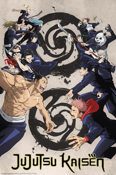 An poster of Jujutsu Kaisen season 1 hindi dubbed.