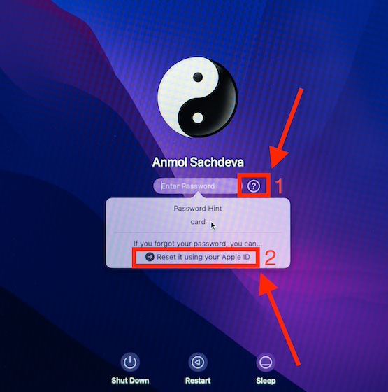 Reset MacBook Password using Apple ID
