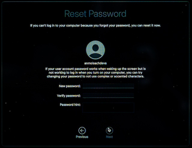 Reset MacBook Password