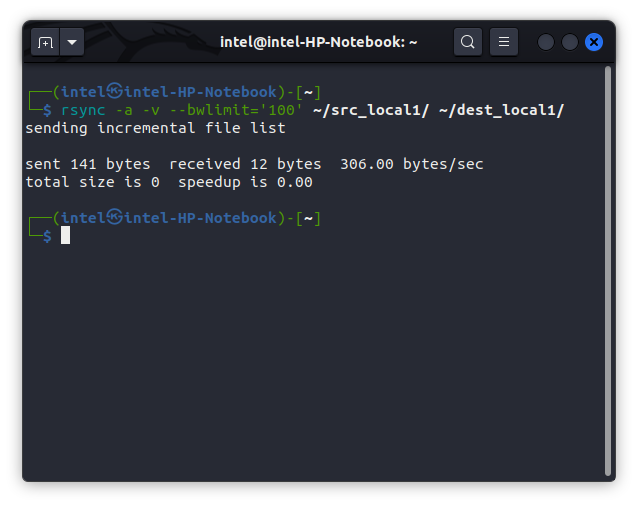 setting bandwidth limit for rsync command