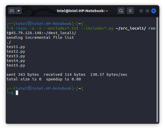 only allowing certain file types to copy using the rsync command