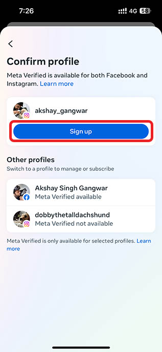 subscribe to meta verified