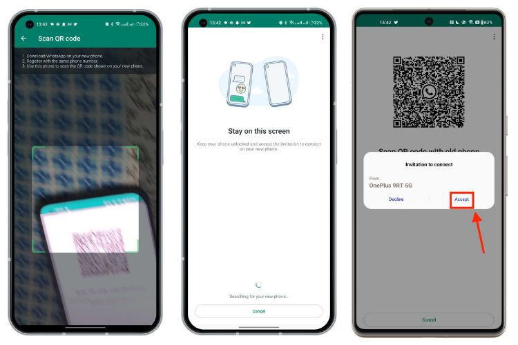 Transferir chats de WhatsApp usando un código QR