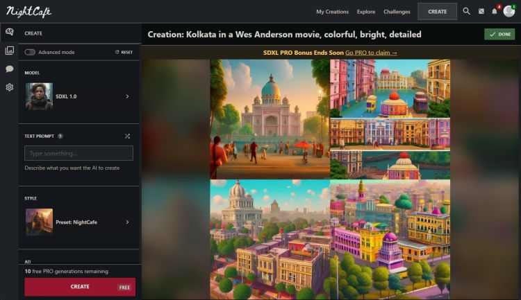Nightcafe generated images