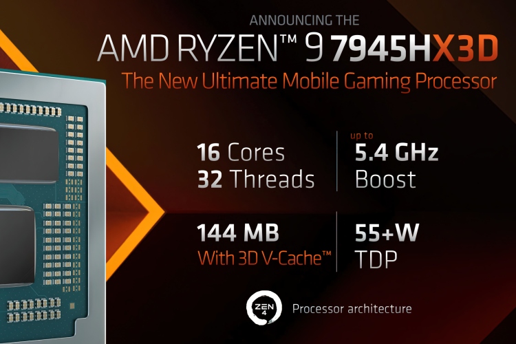 AMD RYZEN 9 7945HX3D Laptop Processor