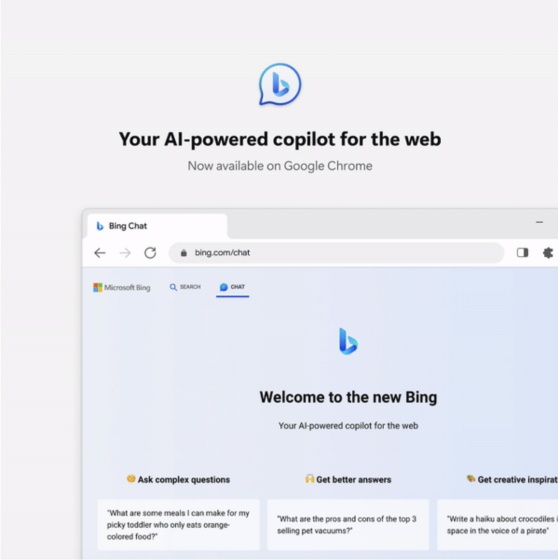 Bing Chat now on Chrome