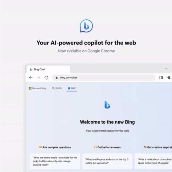 Microsoft lança suporte do Bing Chat para todos os usuários do Google Chrome 2 Bing Chat agora no Chrome