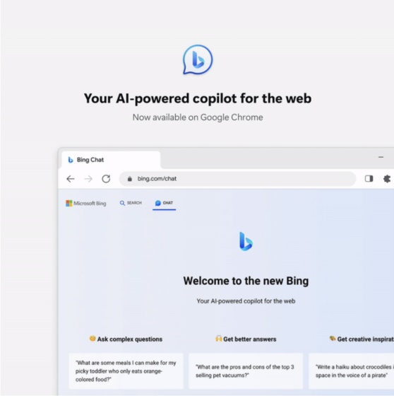 Bing Chat now on Chrome 