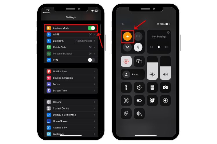 Enable Airplane Mode on iPhone