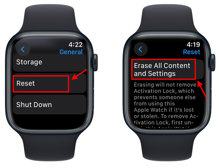 Erase All Content & Settings on Apple Watch 
