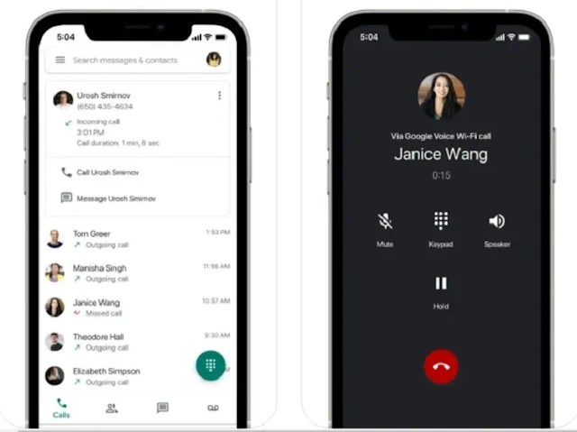 Google Voice interface