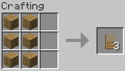 Door recipe in Minecraft