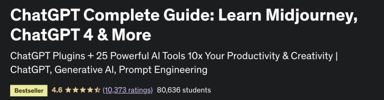 a screenshot of a prompt engineering course on Udemy 