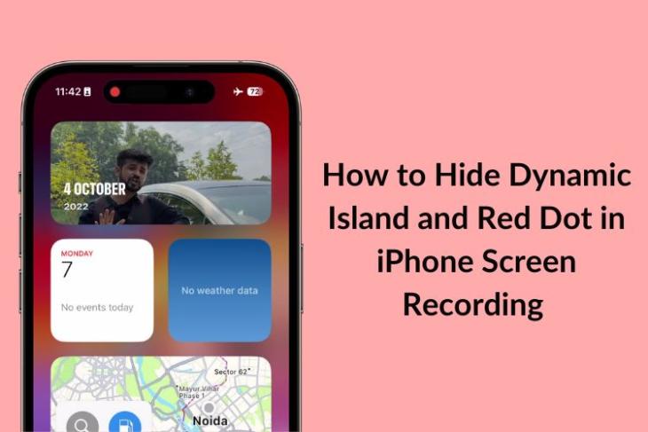 Hide Dynamic Island and Red dot in iPhone Screen Recording
