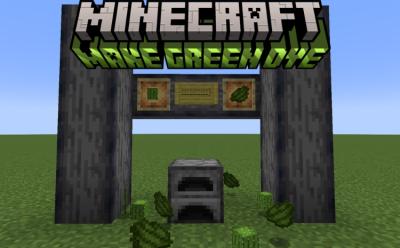 Furnace and cacti and green dye items around