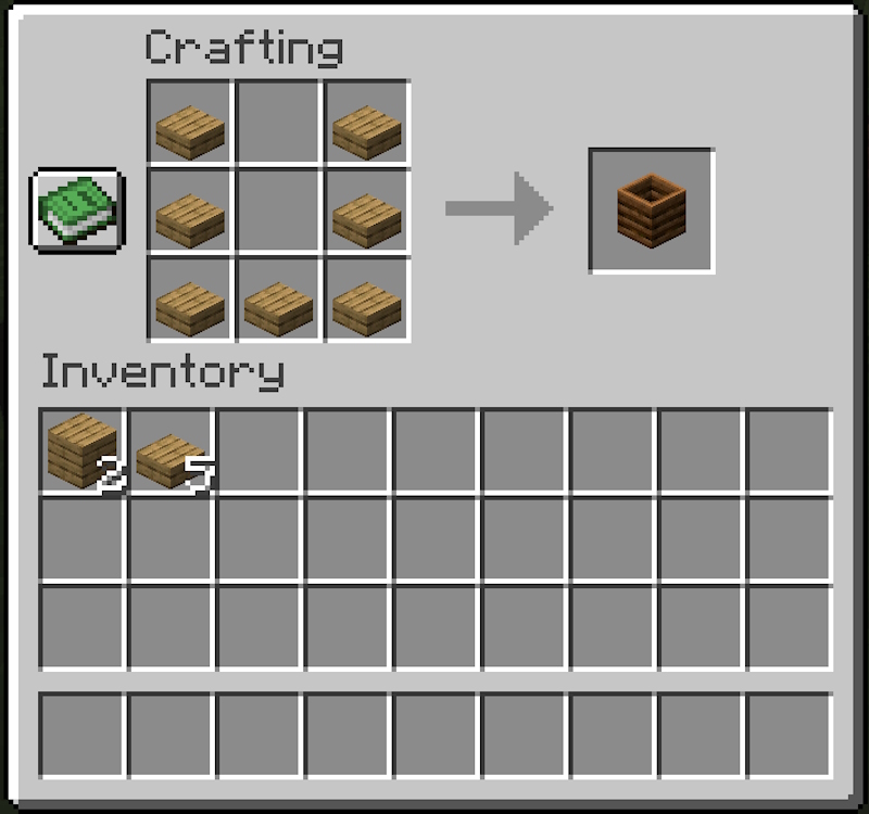 Composter crafting recipe in Minecraft