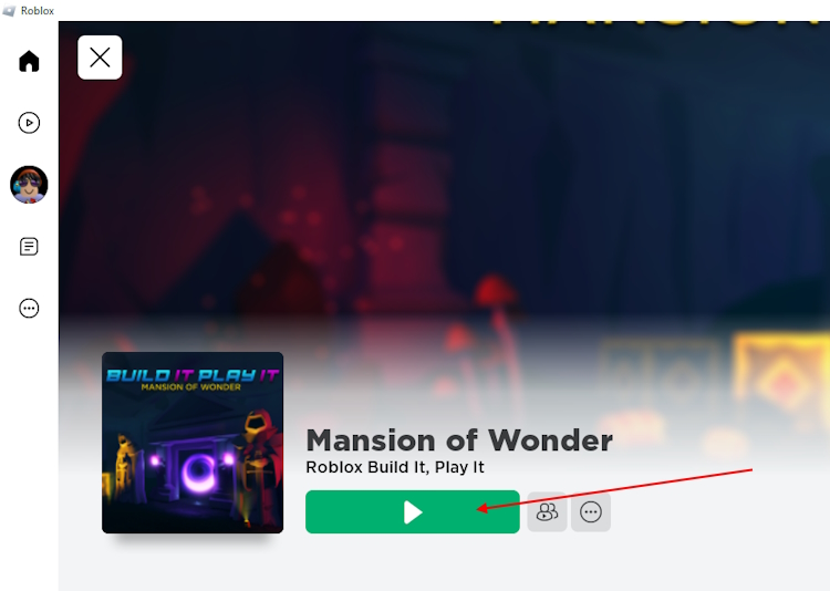 ম্যানশন অফ ওয়ান্ডার প্লে বাটন Roblox