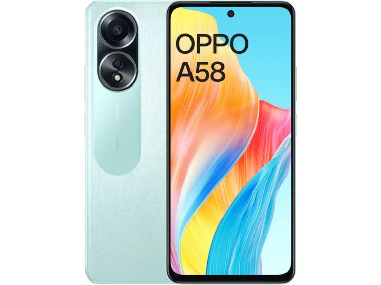 Oppo A58 4G in green color option