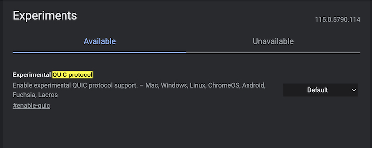 Enable QUIC Protocol for Faster Browsing