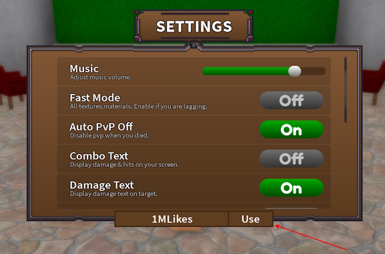 Redeem code button