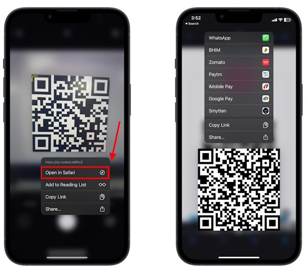 how to scan a qr code from an email on your iphone