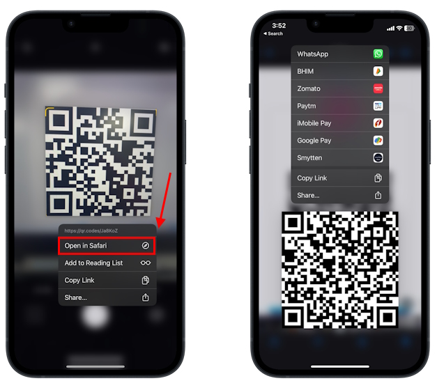Scan a QR Code from Camera Roll on iPhone