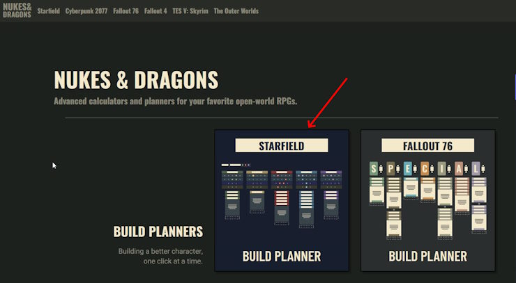 Select the Starfield Build Planner