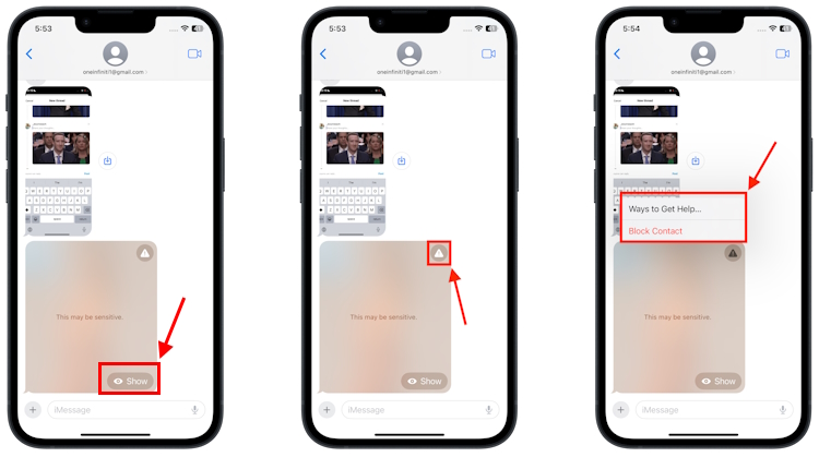 Senstive Content in Messages