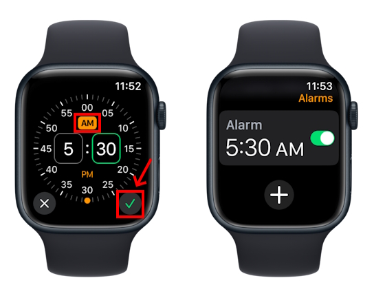 Set an alarm on Apple Watch using Alarms app