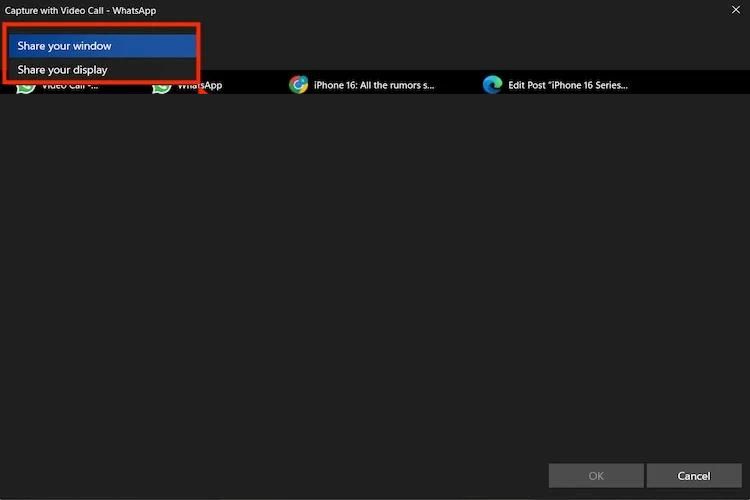 Share screen on desktop whatsapp