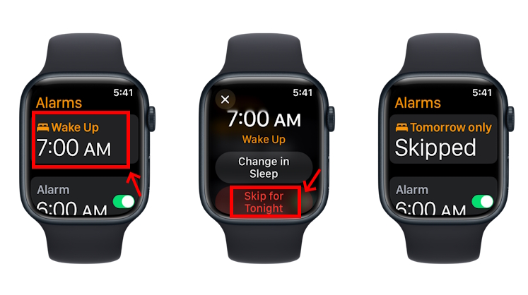 Skip Wake Up Alarm on Apple Watch