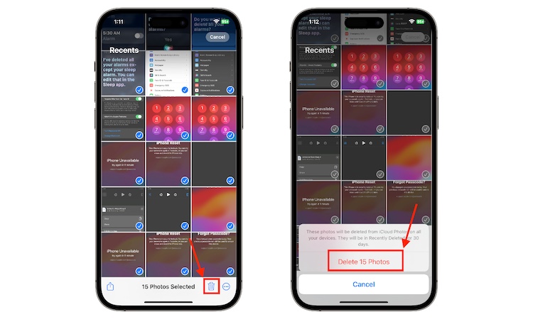 Steps to delete photos on iPhone
