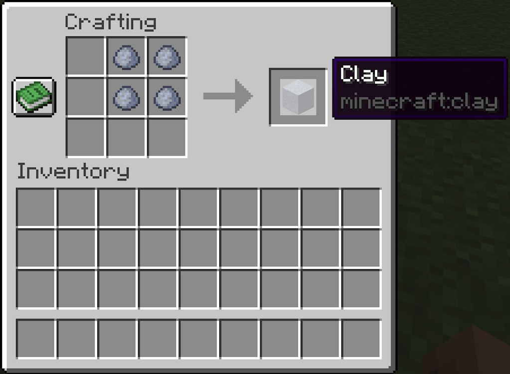 Clay block crafting recipe