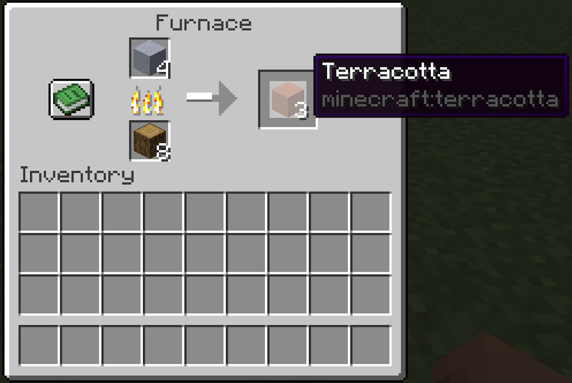 Smelting clay blocks yielding regular terracotta blocks in Minecraft