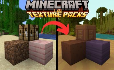 Blocks without a texture pack on the left and with a texture pack on the right